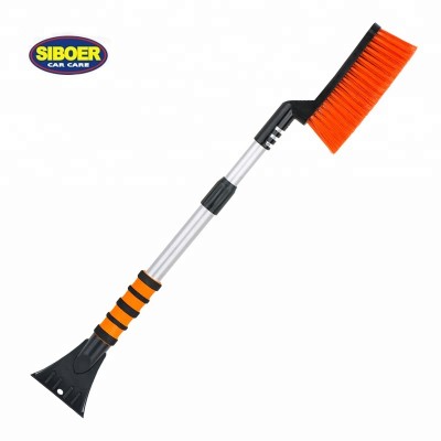 Plastic Head Aluminum Pole Long Handle Car Snow Brush Ice Scraper